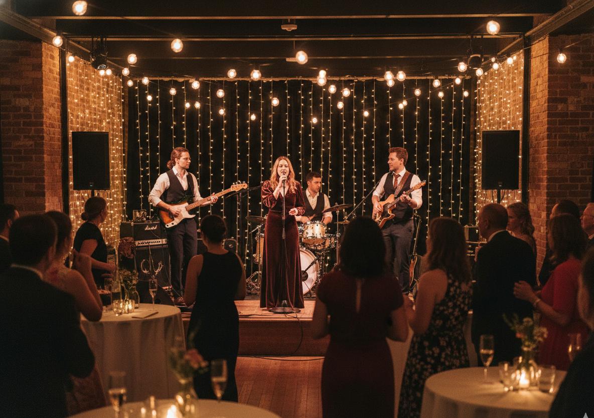 Live band performing at an intimate celebration