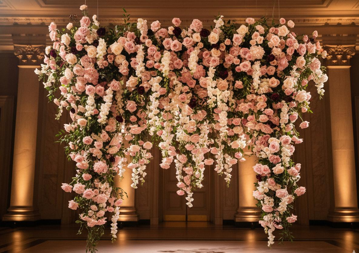 Breathtaking elaborate floral installation at luxury event